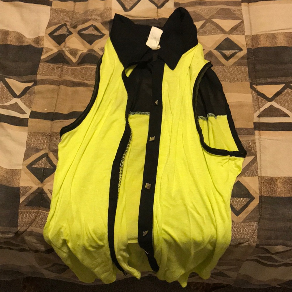 neon button up shirt